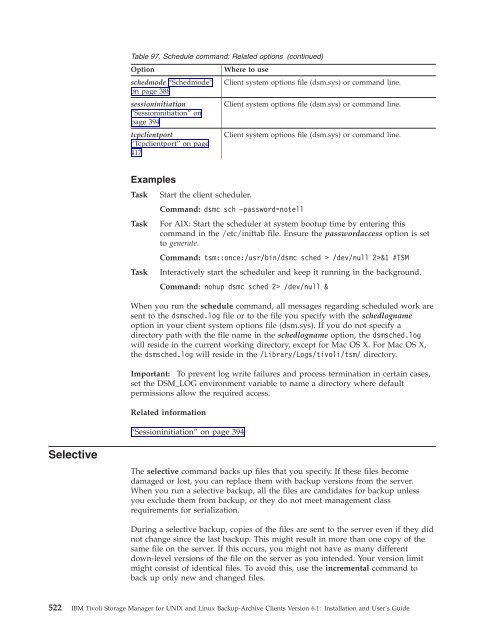 IBM Tivoli Storage Manager for UNIX and Linux Backup-Archive ...