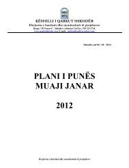 PLANI I PUNËS MUAJI JANAR 2012 - Këshilli Qarkut Shkodër