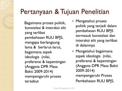 Analisis Nilai, Preferensi dan Interest Anggota DPR Periode 2009