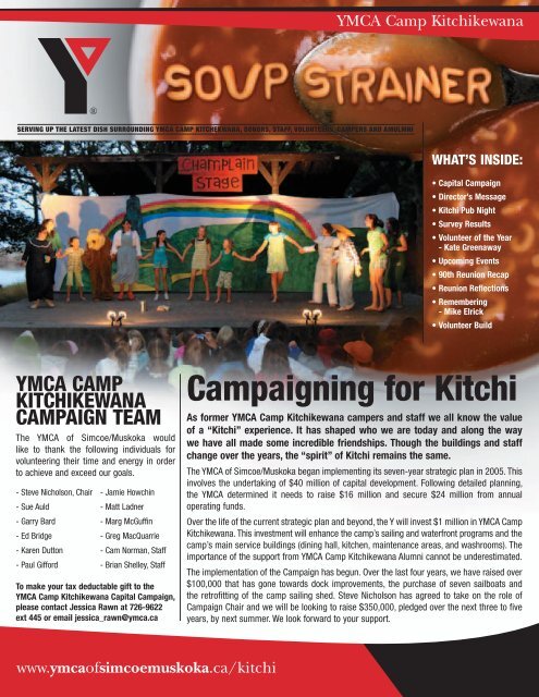 2010 Soup Strainer [PDF] - YMCA of Simcoe/Muskoka