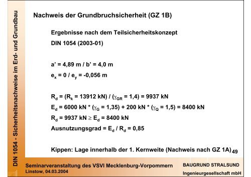 DIN 1054 - VSVI MV