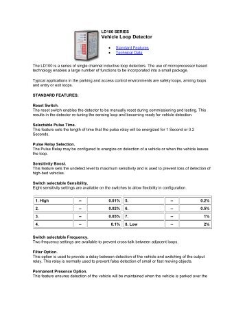 Vehicle Loop Detector - Never Fail Loop Systems