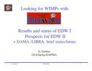 EDELWEISS + DAMA/LIBRA (and background ... - INT Home Page