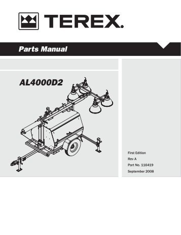 AL4000 Light Tower - Parts Manual - AL4000D2 - Light Towers USA