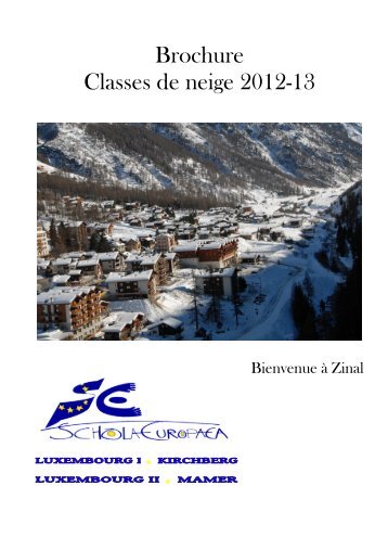 Brochure Classes de neige 2012-13 (pdf) - Ecole Européenne de ...