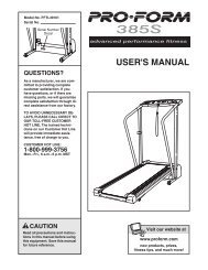 proform 385s - ICON Health & Fitness, Inc. Customer Service
