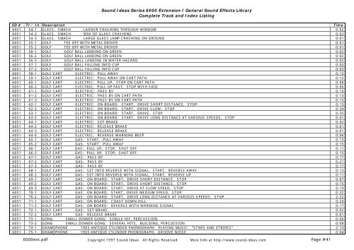 Sound Ideas Series 6000 Extension I General Sound Effects Library