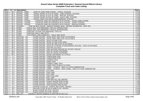 Sound Ideas Series 6000 Extension I General Sound Effects Library