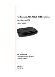 Konfiguracija TELINDUS 1133 modema za uslugu ... - BH Telecom