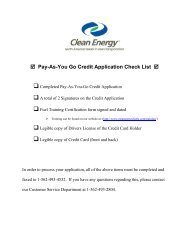 Pay-As-You Go Credit Application Check List - Clean Energy Fuels ...