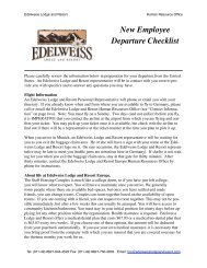 New Employee Departure Checklist - Edelweiss Lodge and Resort