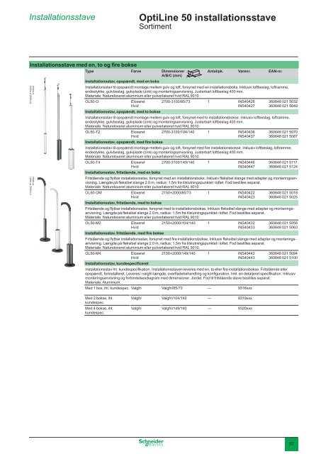 Læs mere i Optiline 50 kataloget (pdf) - Schneider Electric
