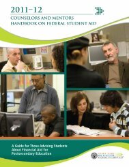 Counselors and Mentors Handbook on Federal Student Aid - ED Pubs