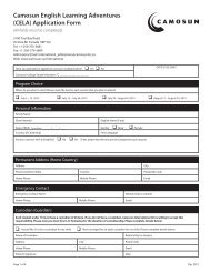 (CELA) Application Form - Camosun College