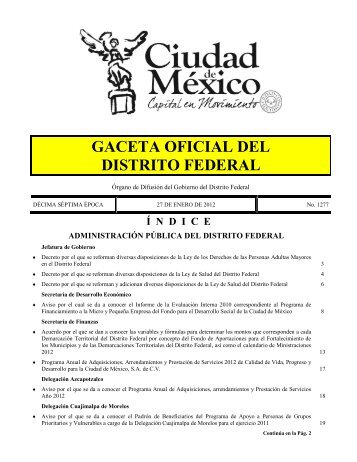 gaceta oficial del distrito federal - DelegaciÃ³n Venustiano Carranza