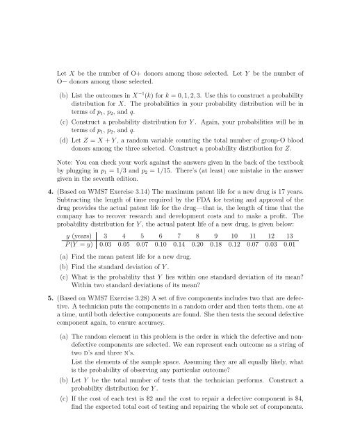 Math 361 Problem Set #5 Due 5 October 2012 - Faculty web pages