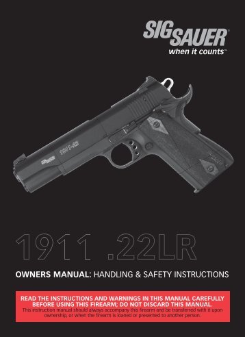 owners manual: handling & safety instructions - Sig Sauer