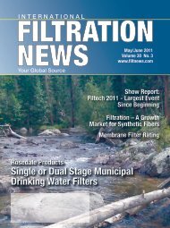 Single or Dual Stage Municipal Drinking Water ... - Filtration News