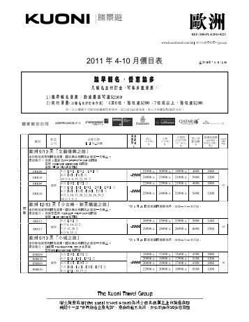 歐洲 - Kuoni 勝景遊