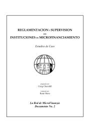 reglamentacion y supervision instituciones de microfinanciamiento