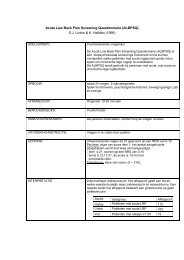 Acute Low Back Pain Screening Questionnaire ... - Corpus Mentis