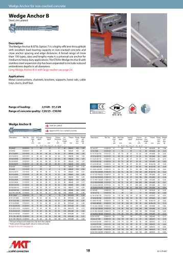 Wedge Anchor B - MKT Metall-Kunststoff-Technik GmbH & Co. KG