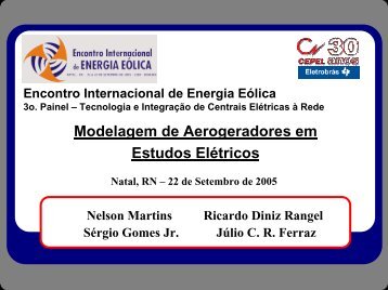 Modelagem de Aerogeradores em Estudos ElÃ©tricos - Nelson Martins