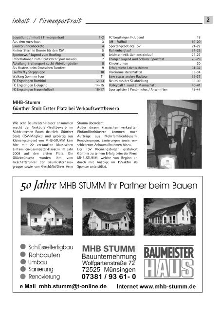 Vereinszeitung des TSV Kleinengstingen