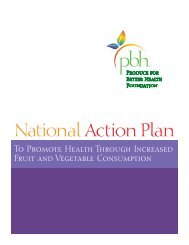 National Action Plan to Promote Health through Increased Fruit and ...