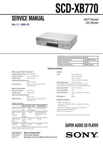 service manual super audio cd player - Diagramas Gratis ...
