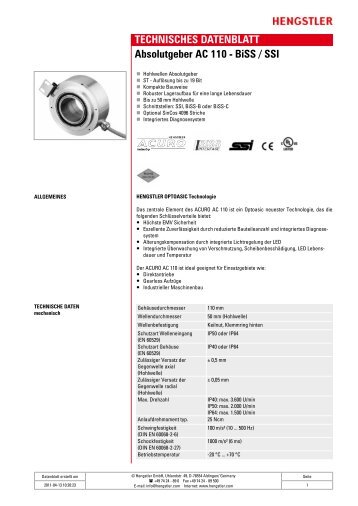 TECHNISCHES DATENBLATT Absolutgeber AC ... - Hengstler GmbH