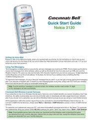 Quick Start Guide Nokia 3120 - Cincinnati Bell