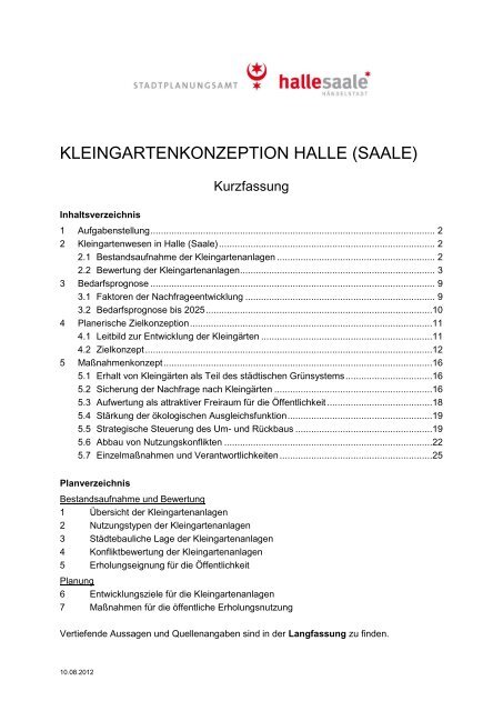 Kleingartenkonzeptio.. - Stadtverband der Gartenfreunde Halle ...