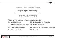 Digital Signal Processing Chapter 7: Parametric Spectrum Estimation