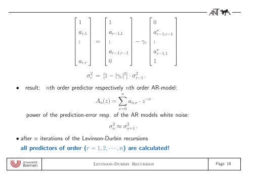 Digital Signal Processing Chapter 7: Parametric Spectrum Estimation