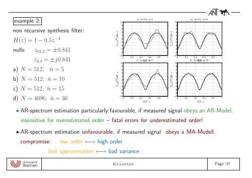 Digital Signal Processing Chapter 7: Parametric Spectrum Estimation