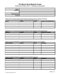 PGY-1 Residency Application [PDF] - Mount Sinai Hospital