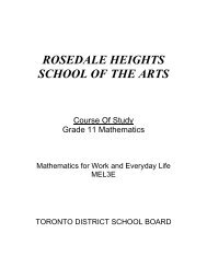 rosedale heights school of the arts - TDSB School Web Site List ...