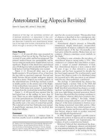 Anterolateral Leg Alopecia Revisited - Cutis