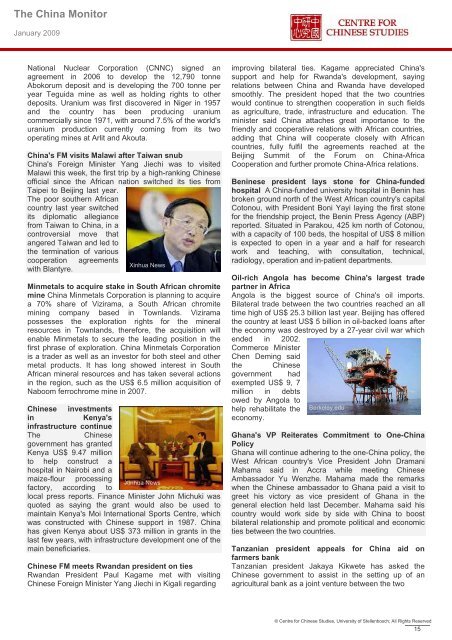 The China Monitor - The Centre for Chinese Studies