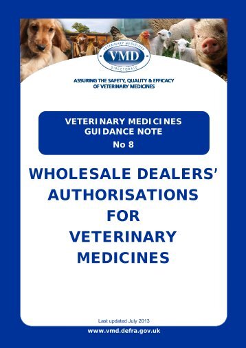 Veterinary Medicine Guidance Note 8 - Wholesale Dealers