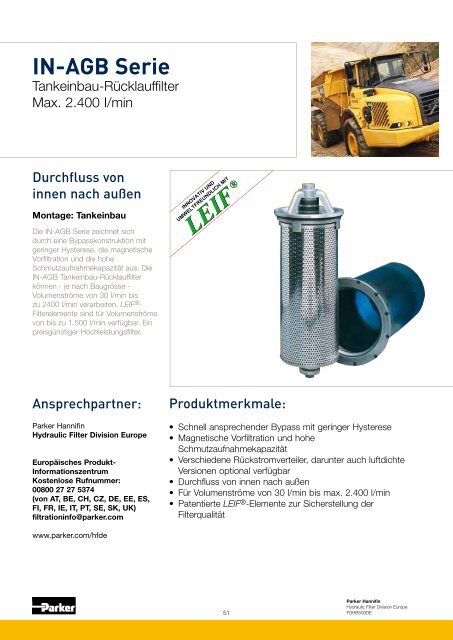 Hydraulik + Heavy Duty Filtration & Condition Monitoring