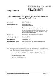 Management of Central Venous Access Devices - Sydney South ...