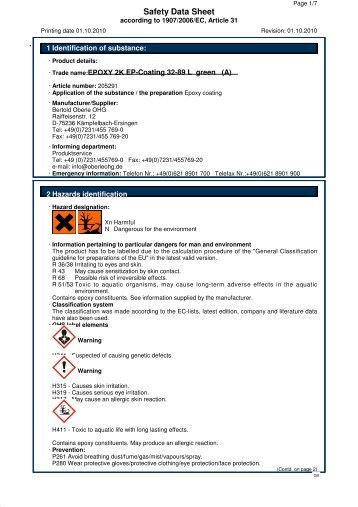 MSDS -205291-PROTEGOL EP-Coating 32-89 L ... - Titangestelle.de