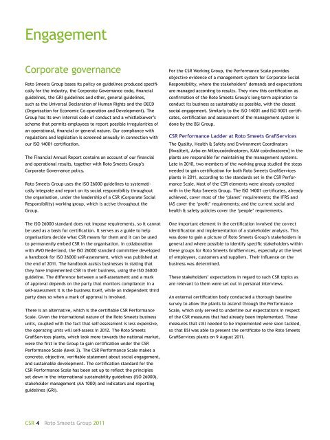 Corporate Social Responsibility Report 2011 - Roto Smeets Group