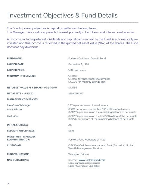 2011 Report - Fortress Mutual Fund Ltd