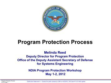 Program Protection Process - National Defense Industrial Association