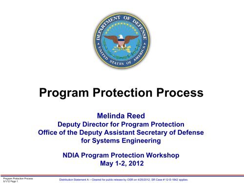 Program Protection Process - National Defense Industrial Association