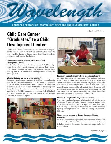 Child Care Center - Golden West College