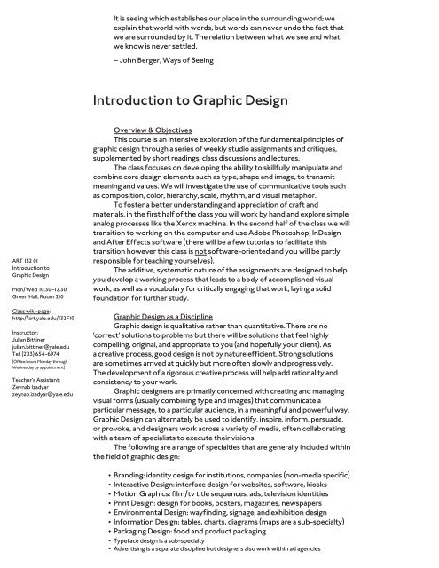 Introduction to Graphic Design - Julian Bittiner